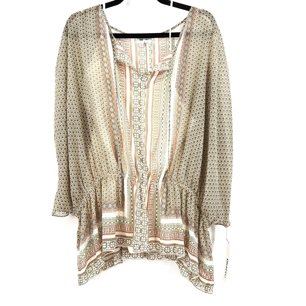 Dkny Boho Dolman Fit Neutral Color Top Size 2X NWT